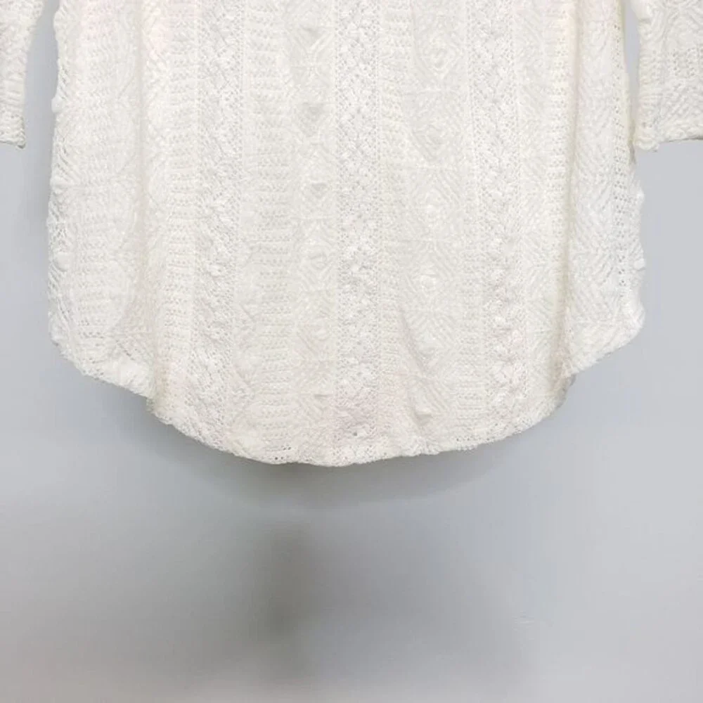 Anthropologie Meadow Floral Lace Crochet Melange Blouse Size Extra Small
